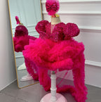 Mesh Fluffy Puff Sleeve Baby Party Show Princess Dress | KLFFIGID