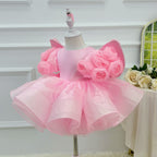 Fashion Baby's Birthday Dress Girls' pageant dress with large, ornate bow wings  | KLFFIGID