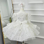Girls Long Sleeve Sequin Princess Party Dress | KLFFIGID