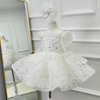 Girls Long Sleeve Sequin Princess Party Dress | KLFFIGID