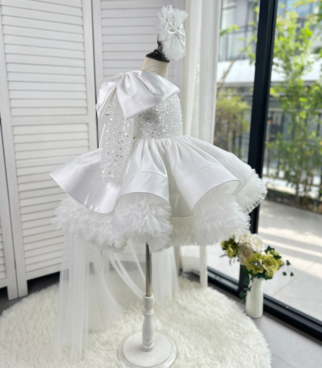 Stylish One-Shoulder Pageant Gown & Flower Girl Dress | KLFFLGID