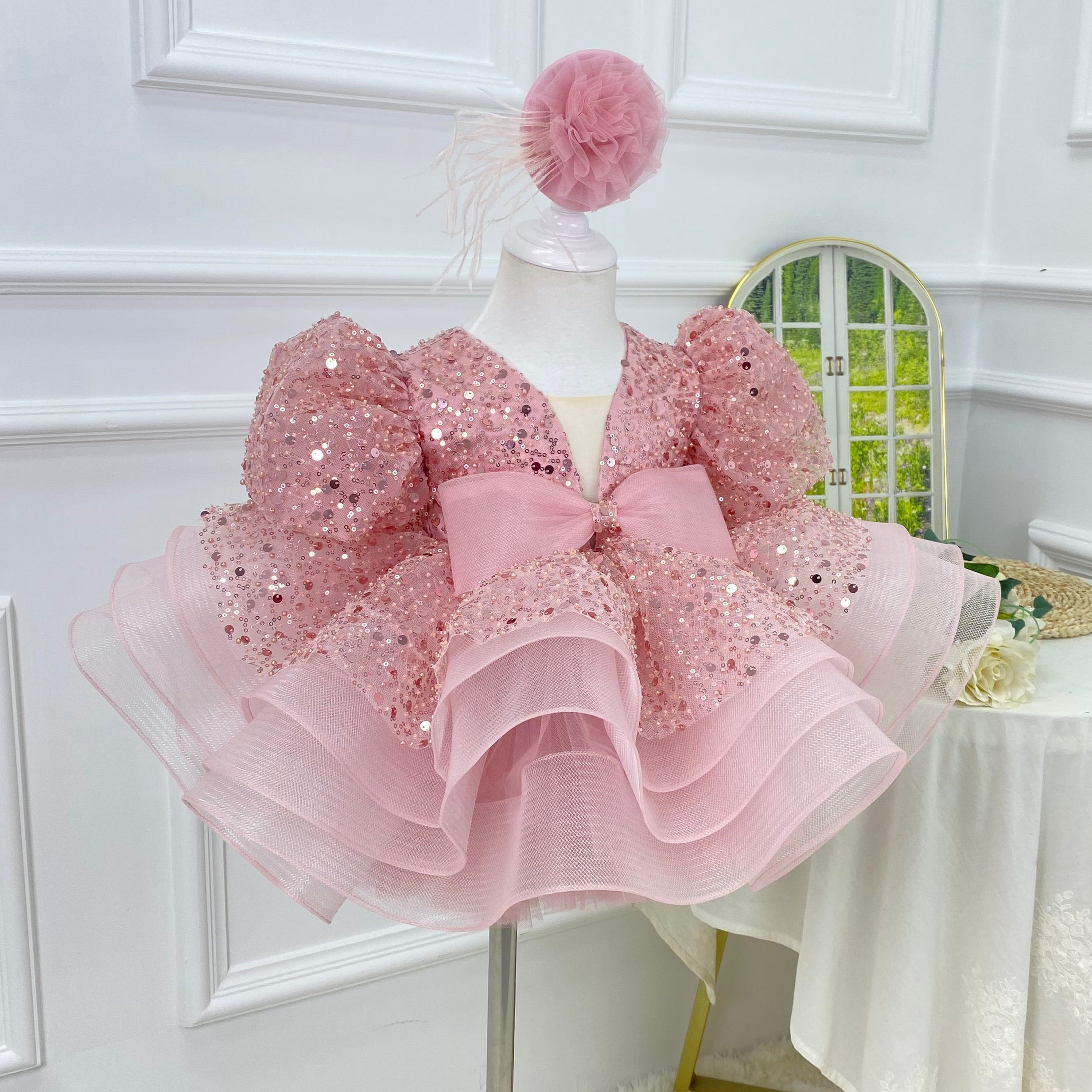 Stylish Sequined Pageant Gown & Flower Girl Dress | KLFFLGID
