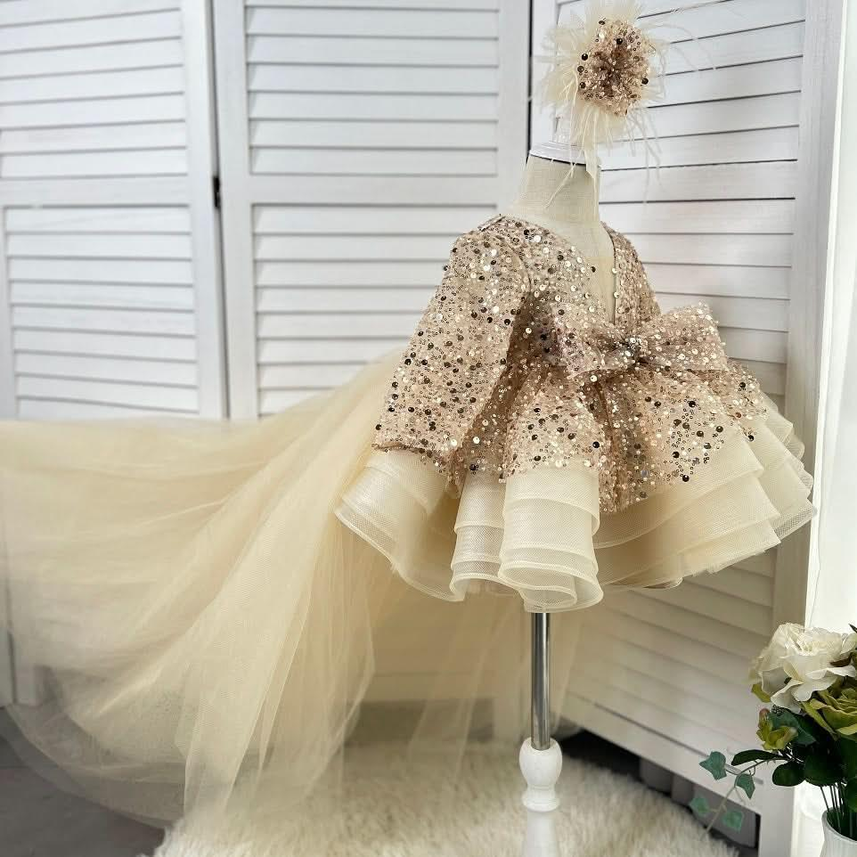 Baby Birthday Dress Toddler Princess Gown Elegant Photography Dress｜KLFFIGID