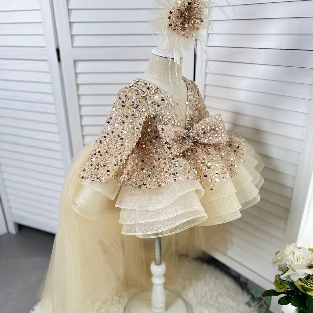 Baby Birthday Dress Toddler Princess Gown Elegant Photography Dress｜KLFFIGID