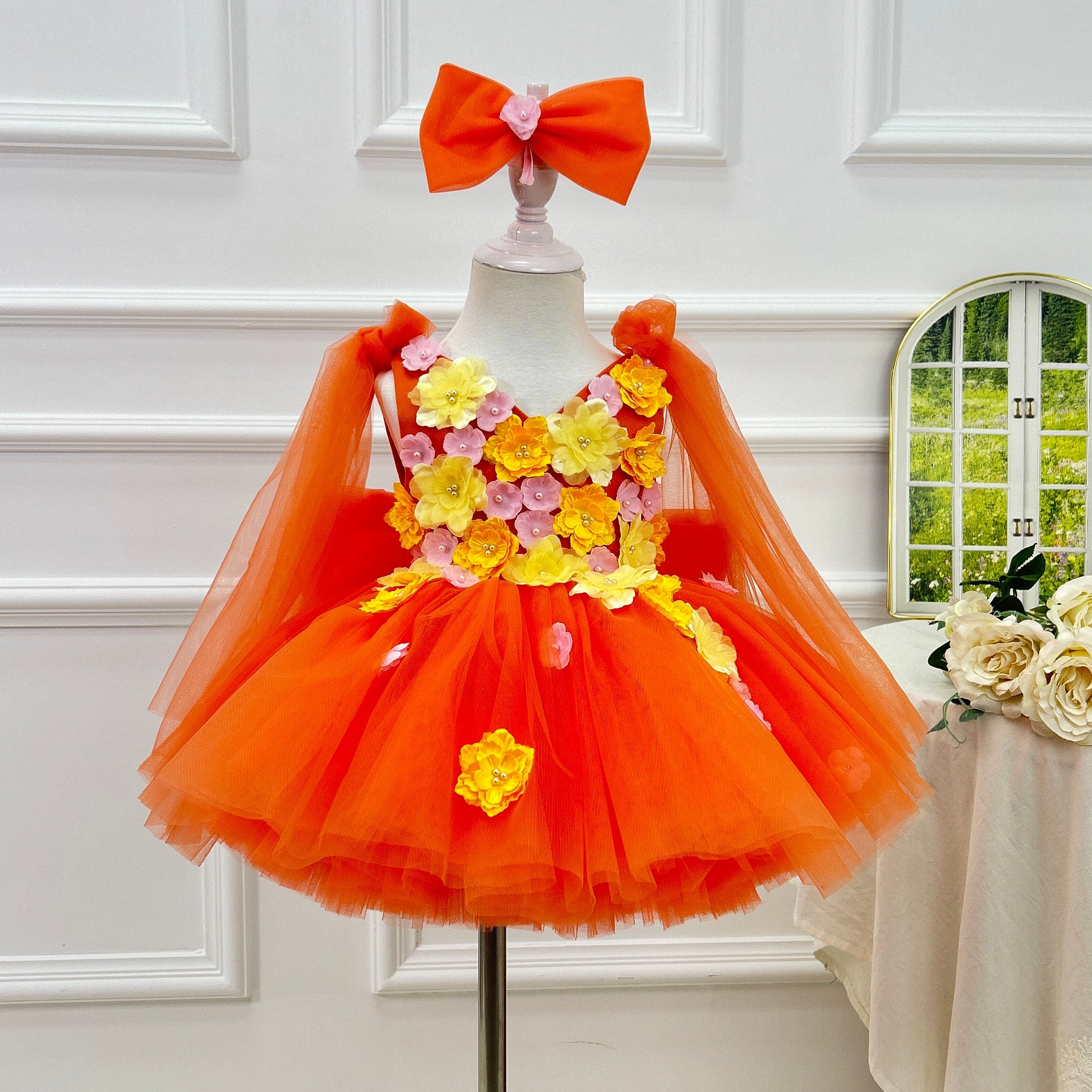 Baby First Birthday Cute Flower Fairy Princess Dress | KLFFIGID