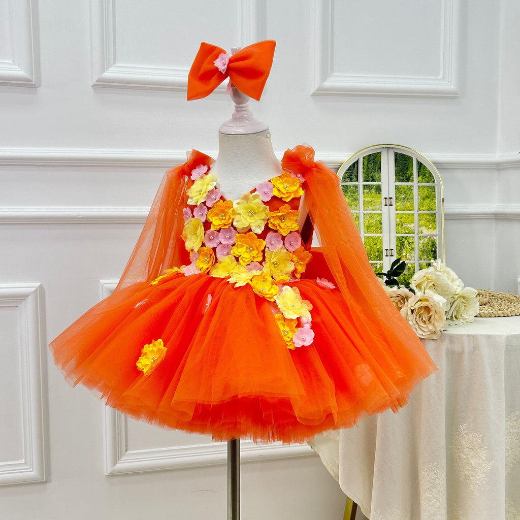 Baby First Birthday Cute Flower Fairy Princess Dress | KLFFIGID
