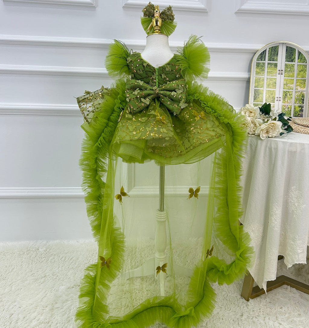 Baby First Birthday Bow Tail Princess Dress Party Frock | KLFFIGID
