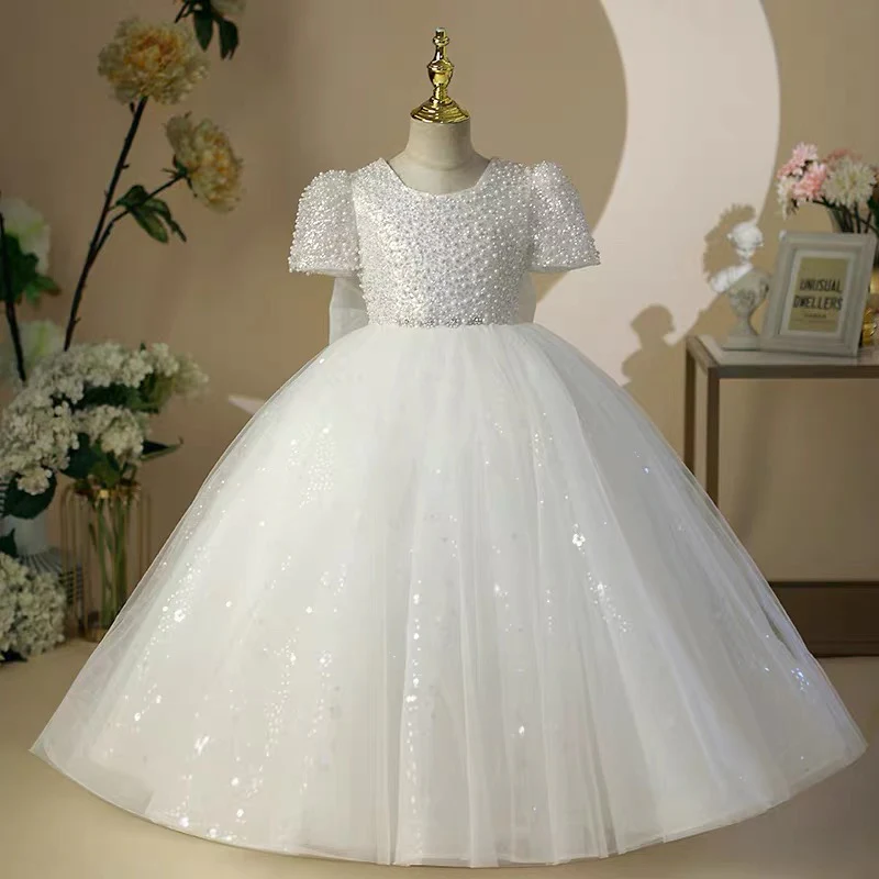 Kids Dresses Concert Stage Performance Girls Elegant Evening Dresses