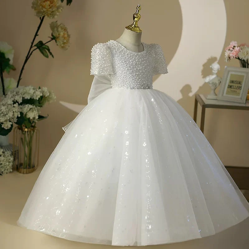 Kids Dresses Concert Stage Performance Girls Elegant Evening Dresses
