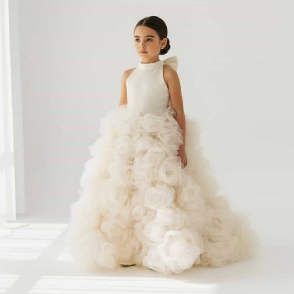 Elegant Halter-Neck Flower Girl & Birthday Party Dress | KLFFLGID