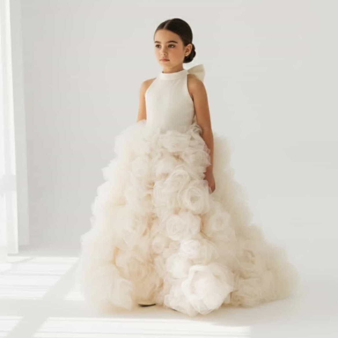 Elegant Halter-Neck Flower Girl & Birthday Party Dress | KLFFLGID