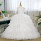 3-12 years old sequined elegant girl's dress with train, stage performance evening dress, birthday party girl princess dress girl pageant dress