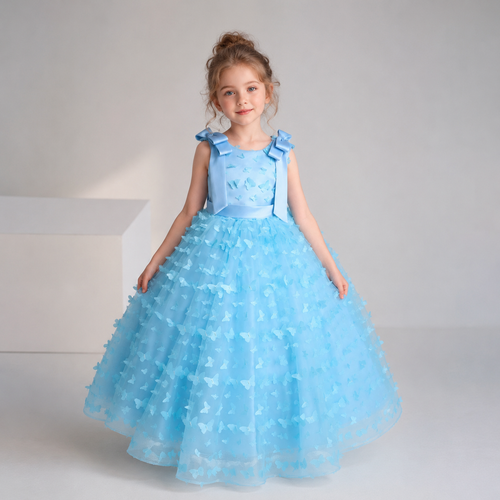 Baby Girl Wedding Dress | 3D Butterfly Princess Party Gown | KLFFIGID
