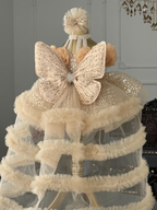 Toddler Princess Dress with 3D Roses & Butterfly Wings for Girls | KLFFIGID