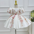 Girls Sequin Tulle Princess Dress 3D Floral Flower Girl Dress Baby's birthday outfit | KLFFIGID
