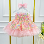 KLFFLGID baby birthday dress cute sweet flower girl trailing princess dress wedding flower girl dress elegant luxury host catwalk dress