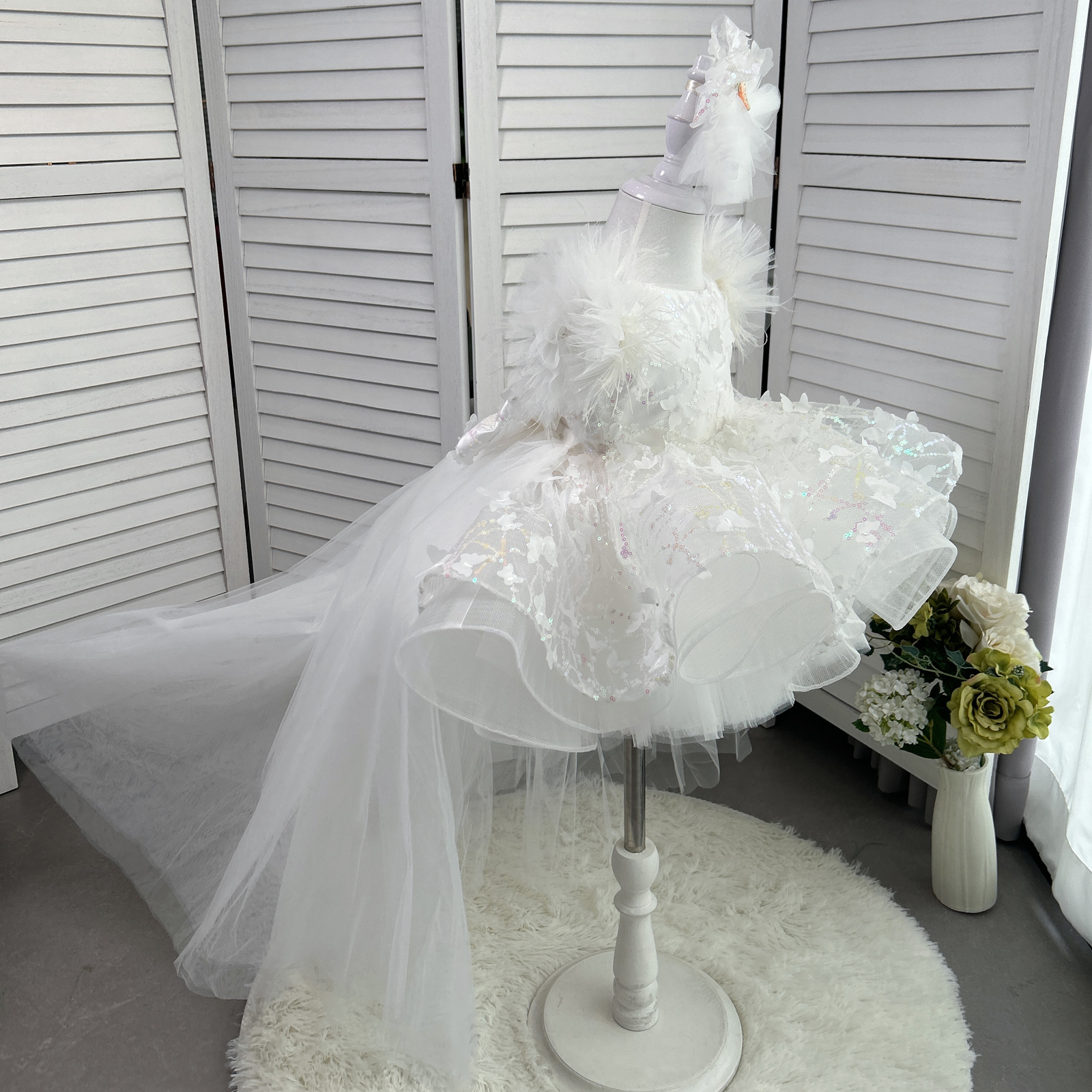 Luxury Mesh Tail Princess Dress for Kids Birthday Party | KLFFIGID