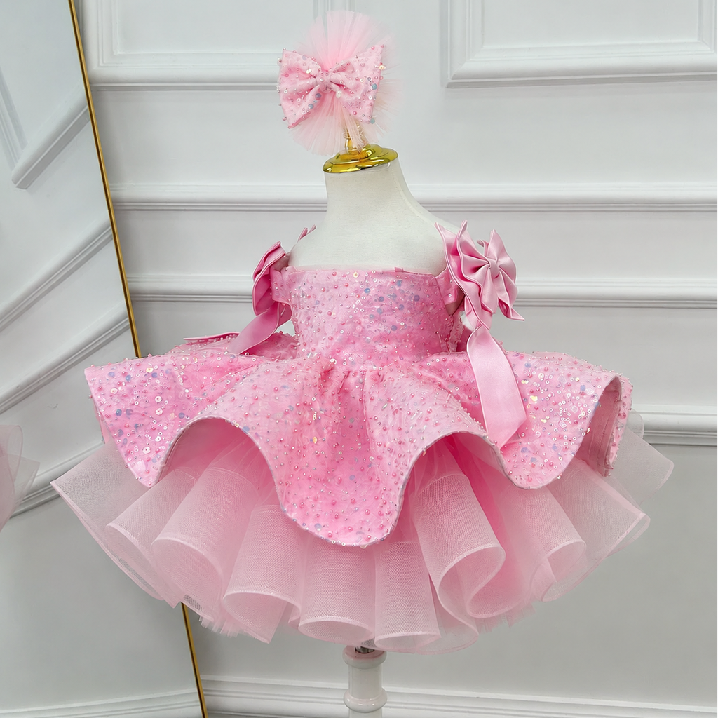 Baby's First Birthday Dress Glamorous Sequin Flower Girl Dress ｜KLFFLGID