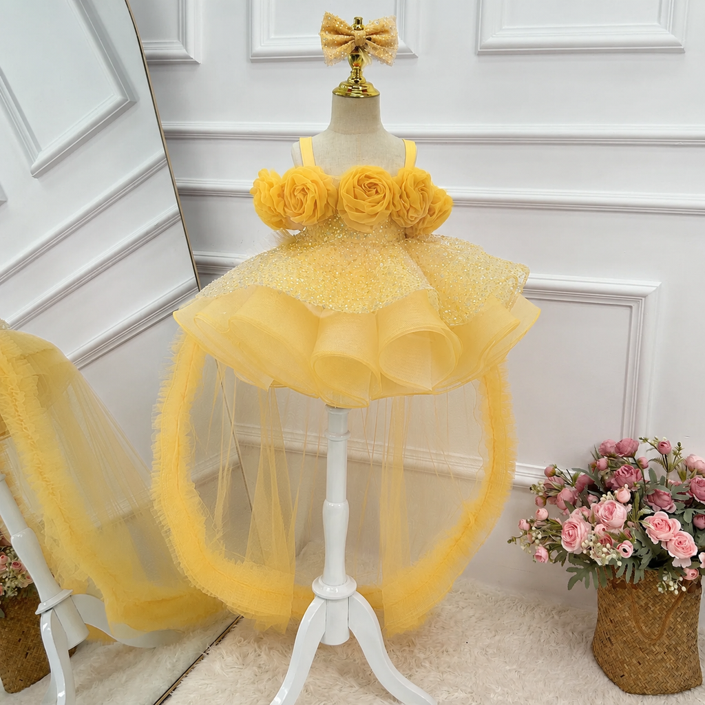 Baby's Birthday Dress Gorgeous Flower Girl Dress Toddler party dress for girls｜KLFFIGID