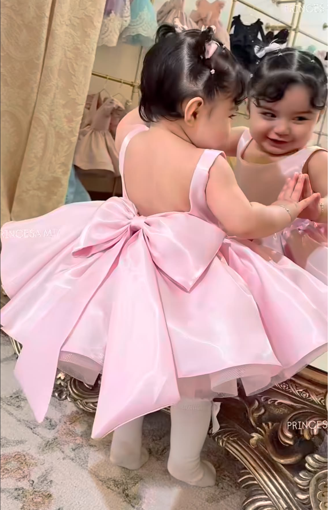 Cute Baby Birthday Dress Stylish Open-Back Pageant Dress for Girls｜KLFFIGID
