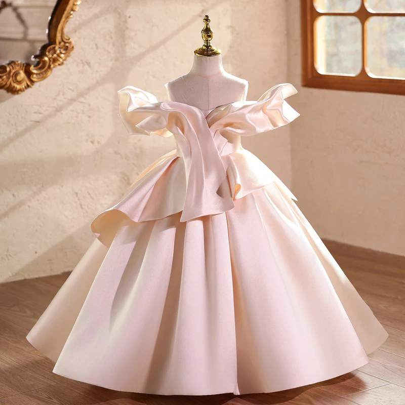 Elegant Off-the-Shoulder Tulle Ball Gown for Girls | KLFFLGID