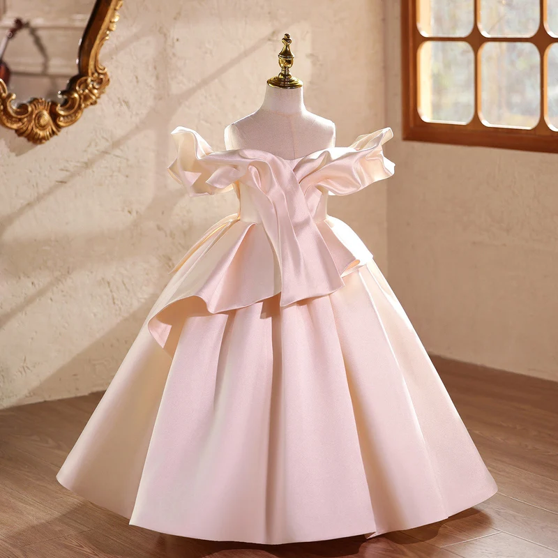 Elegant Off-the-Shoulder Tulle Ball Gown for Girls | KLFFLGID