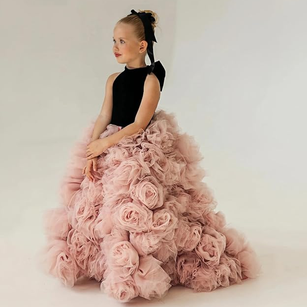 Elegant Halter-Neck Flower Girl & Birthday Party Dress | KLFFLGID