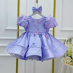Girls First birthday dress Cute Bow-Back Party Dress with Wing Details Flower Girl Dress | KLFFIGID