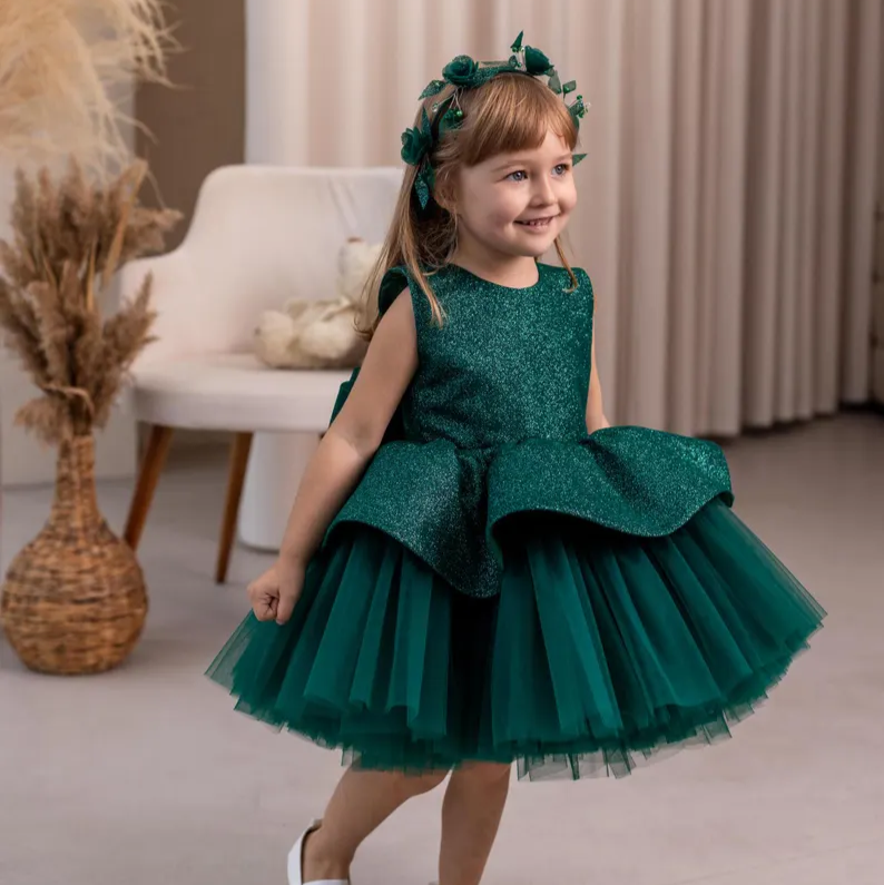 Girl Christmas Party Dress Baby Birthday Dress Elegant pageant gown｜KLFFIGID