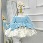 Baby Birthday Dress Wedding Flower Girl Dress Audrey Hepburn-style pageant gown｜KLFFIGID