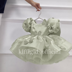 Baby 1st Birthday Tulle Dress with Large Bow for Pageant | KLFFIGID