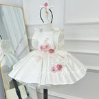 Baby Birthday 3D Floral Dress & Wedding flower girl Dress | KLFFIGID