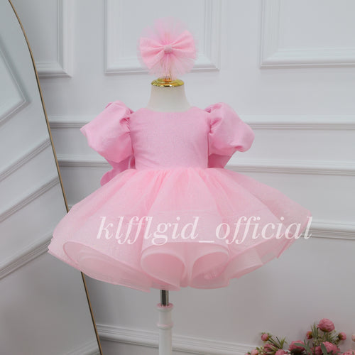 Baby's Birthday Dress with a Large Bow Glamorous pageant gown | KLFFLGID