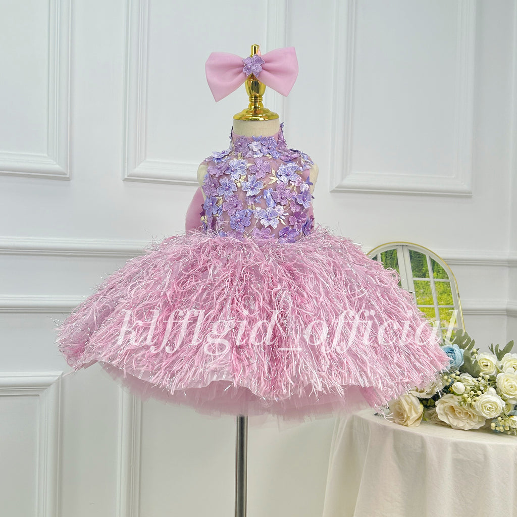 Fashion Girls' Halter-Neck Pageant Dress Baby's First Birthday Dress | KLFFIGID