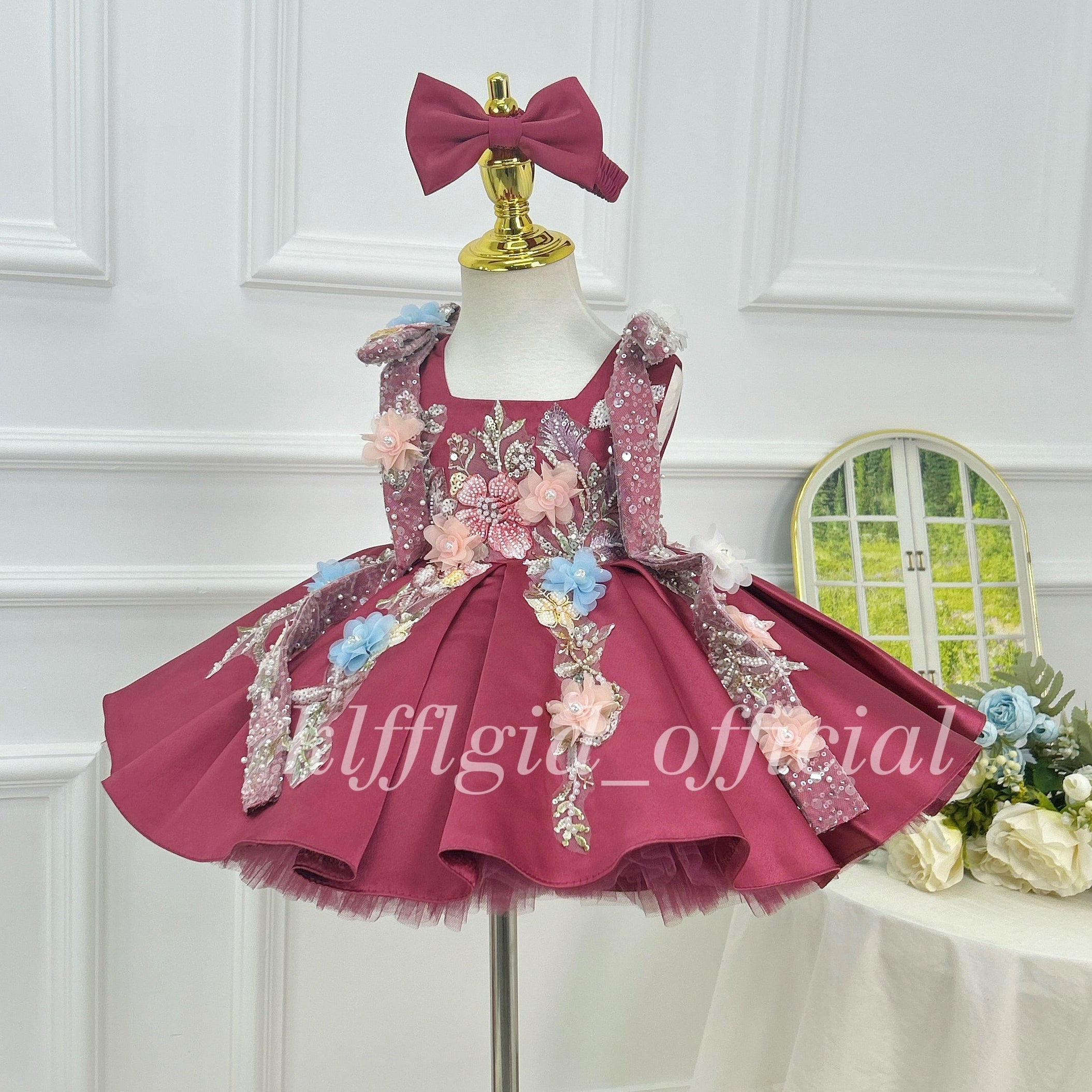 Baby 1st Birthday Kids Party Dress Wedding Flower Girl Dress | KLFFIGID