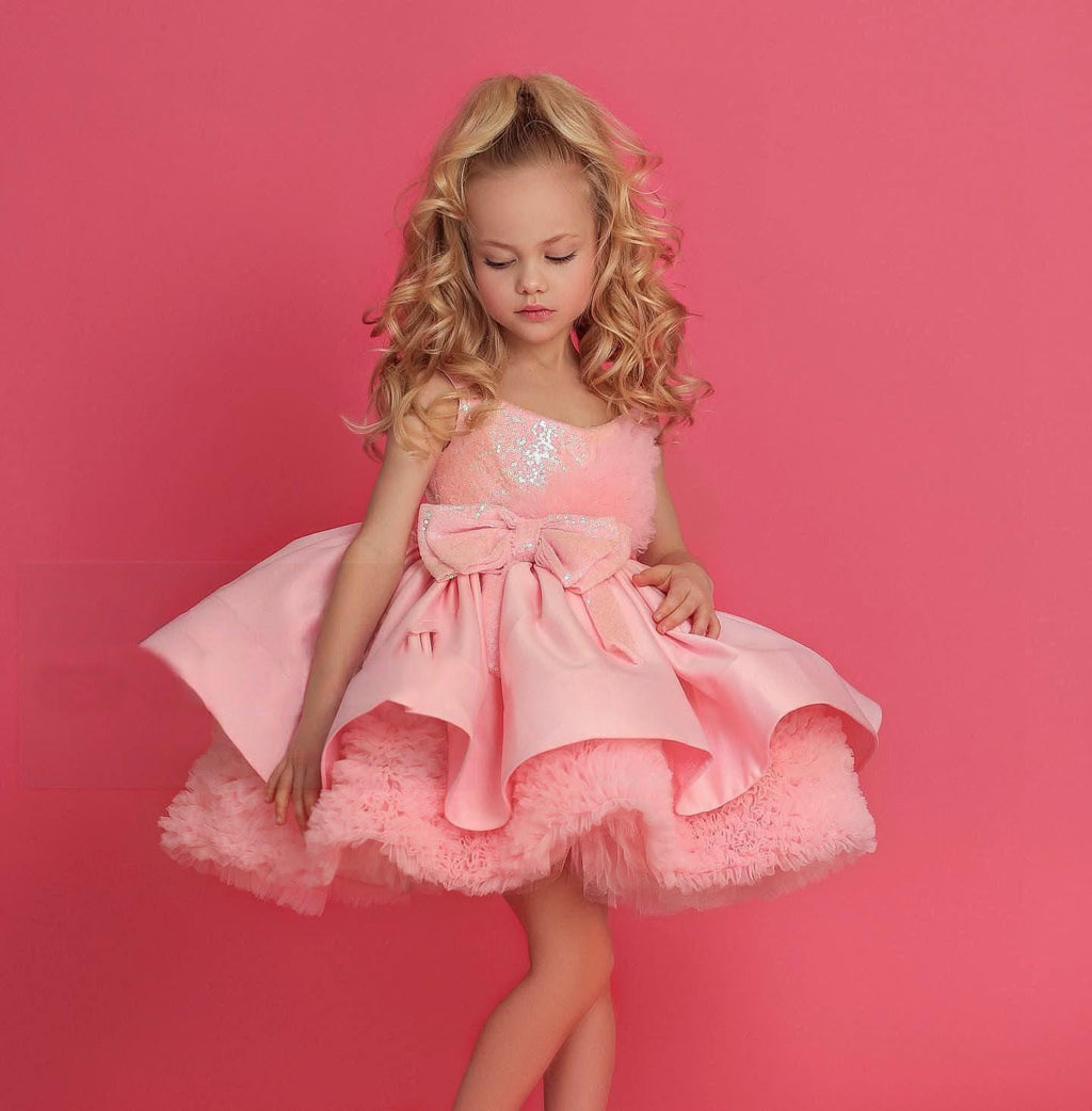 Elegant Flower & Feather Baby Wedding Party Dress | KLIFFIGID