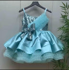 Elegant Flower & Feather Baby Wedding Party Dress | KLIFFIGID