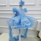 Baby First Birthday Bow Tail Princess Dress Party Frock | KLFFIGID