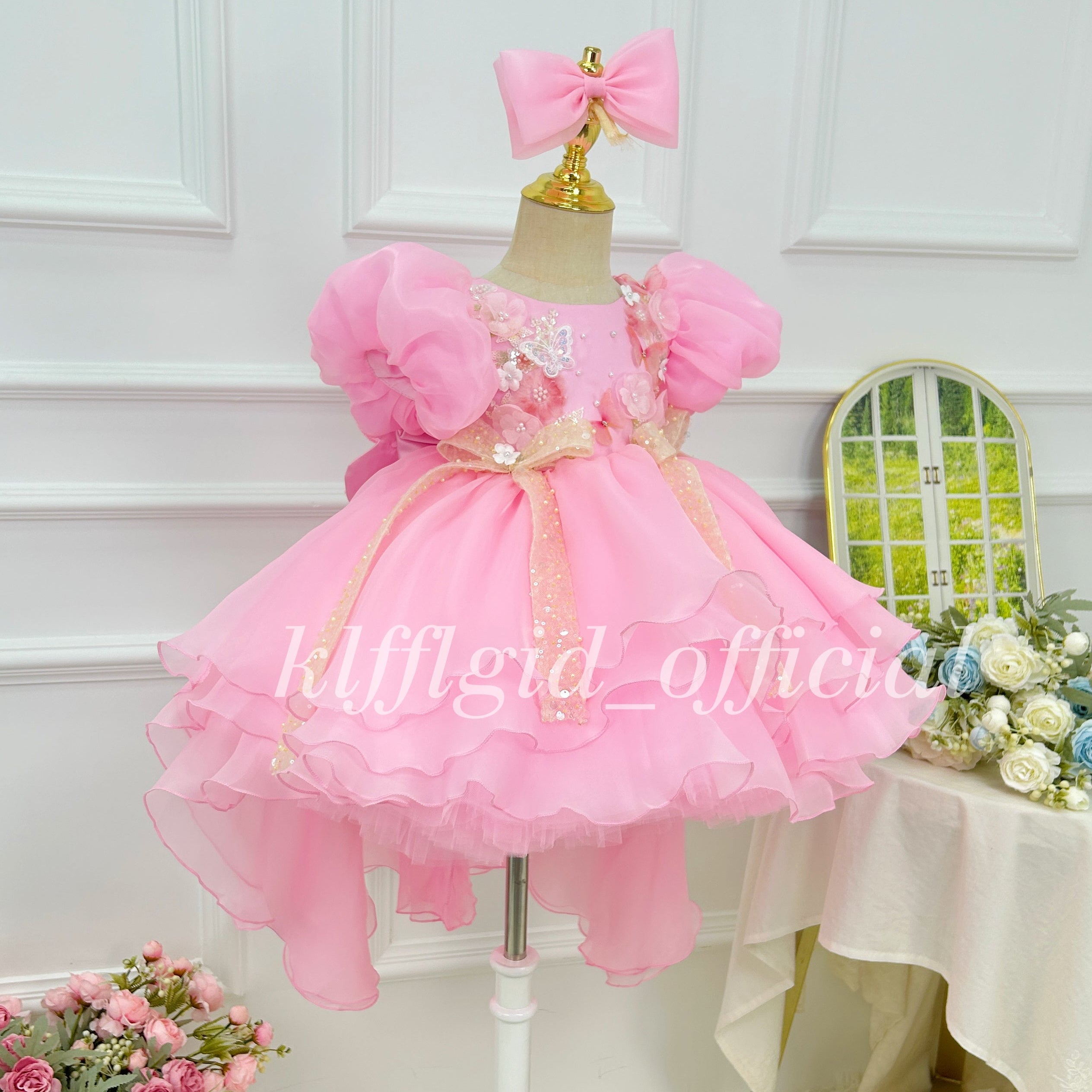 Cute Floral Baby Birthday & Flower Girl Pageant Dress | KLFFIGID