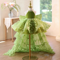 Elegant Halter-Neck Girls' Dress with a Train Cute birthday dress for baby | KLFFLGID
