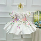 3D Floral Party Dress Baby Birthday Dress Elegant pageant gown｜KLFFIGID