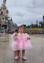 Baby Puff Sleeve Fluffy Tail 1st Birthday Party Princess Dress | KLFFIGID