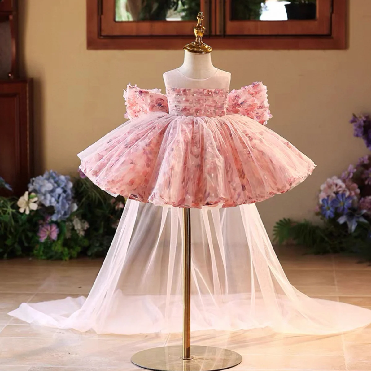 Princess Theme Party Baby Birthday Dress Kids Ball Gown Dress ｜KLFFIGID