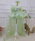 Floral Party Dress for Girls Green baby birthday dress | KLFFLGID