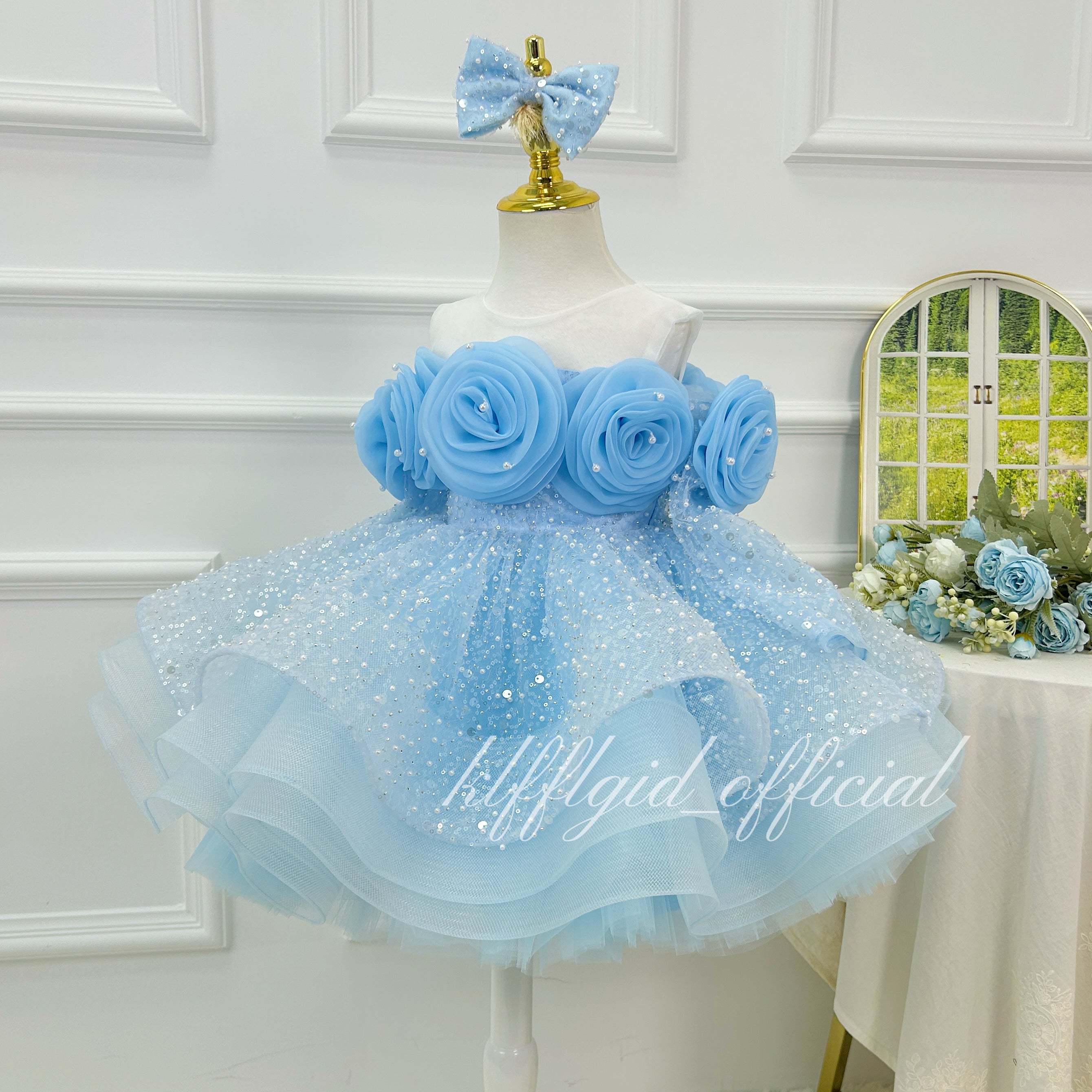 Baby Birthday Dress Pageant gowns for girls Themed party dress｜KLFFIGID