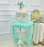 Floral Flower Girl Dress Baby's Birthday Party Dress | KLFFLGID