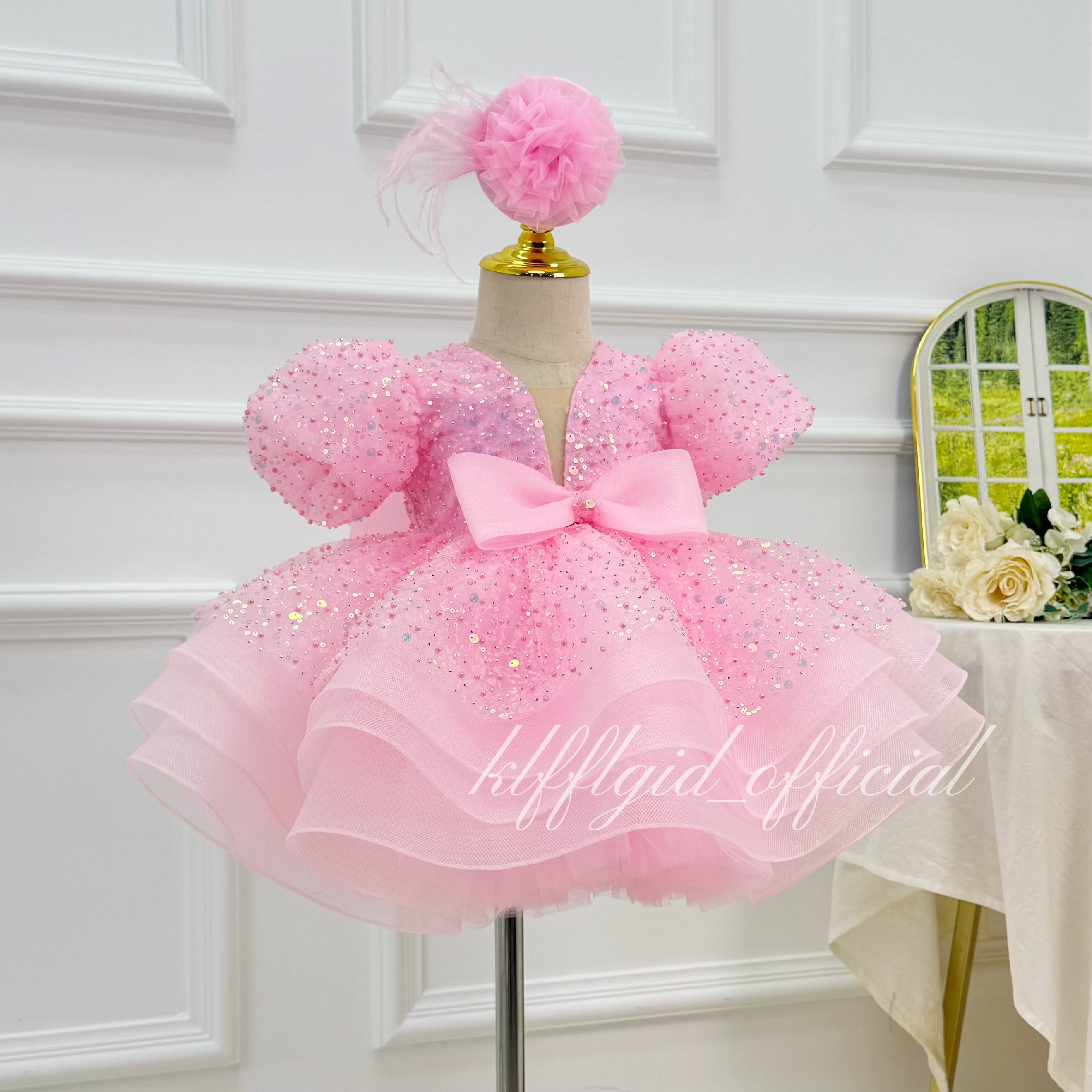 Stylish Sequined Pageant Gown & Flower Girl Dress | KLFFLGID