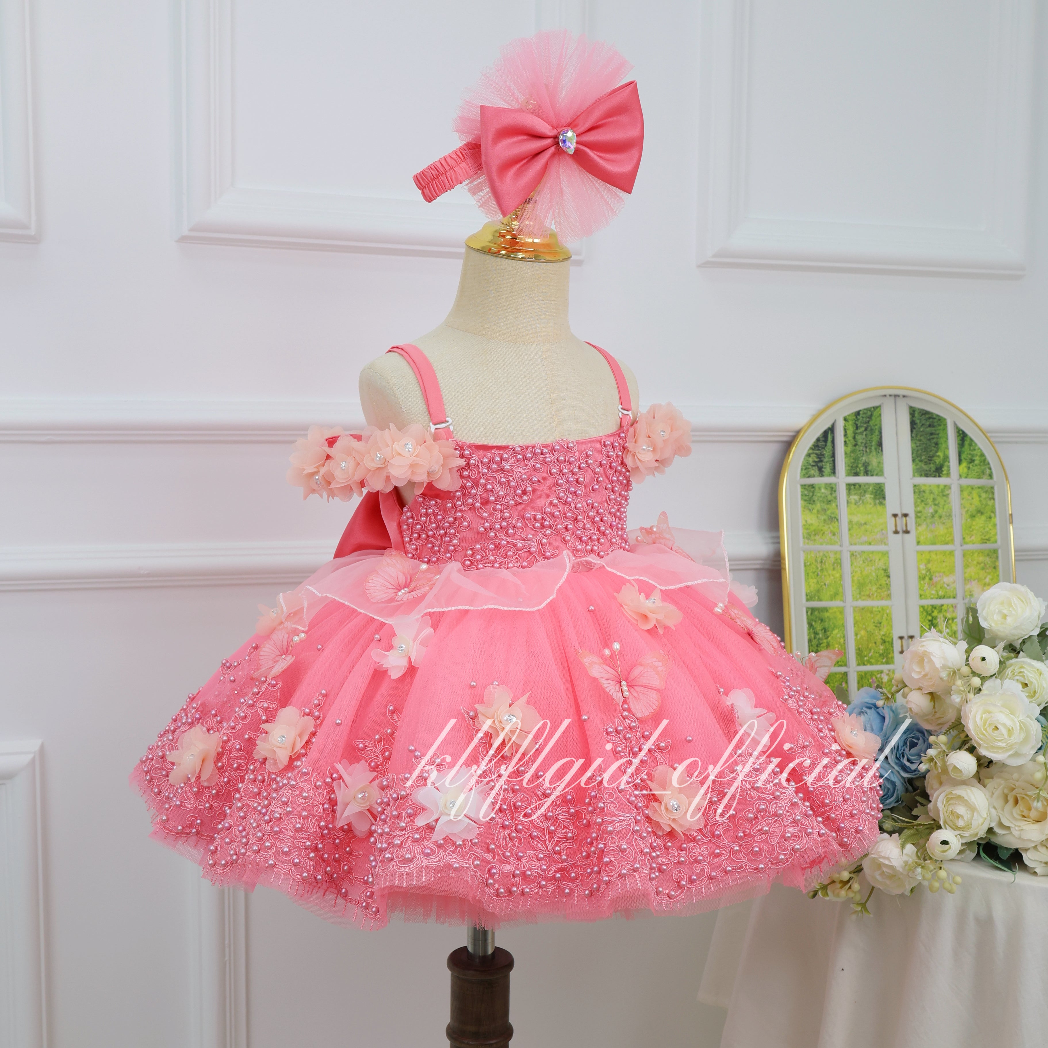 Baby First Birthday Dress Glamorous Pageant Gown | KLFFIGID