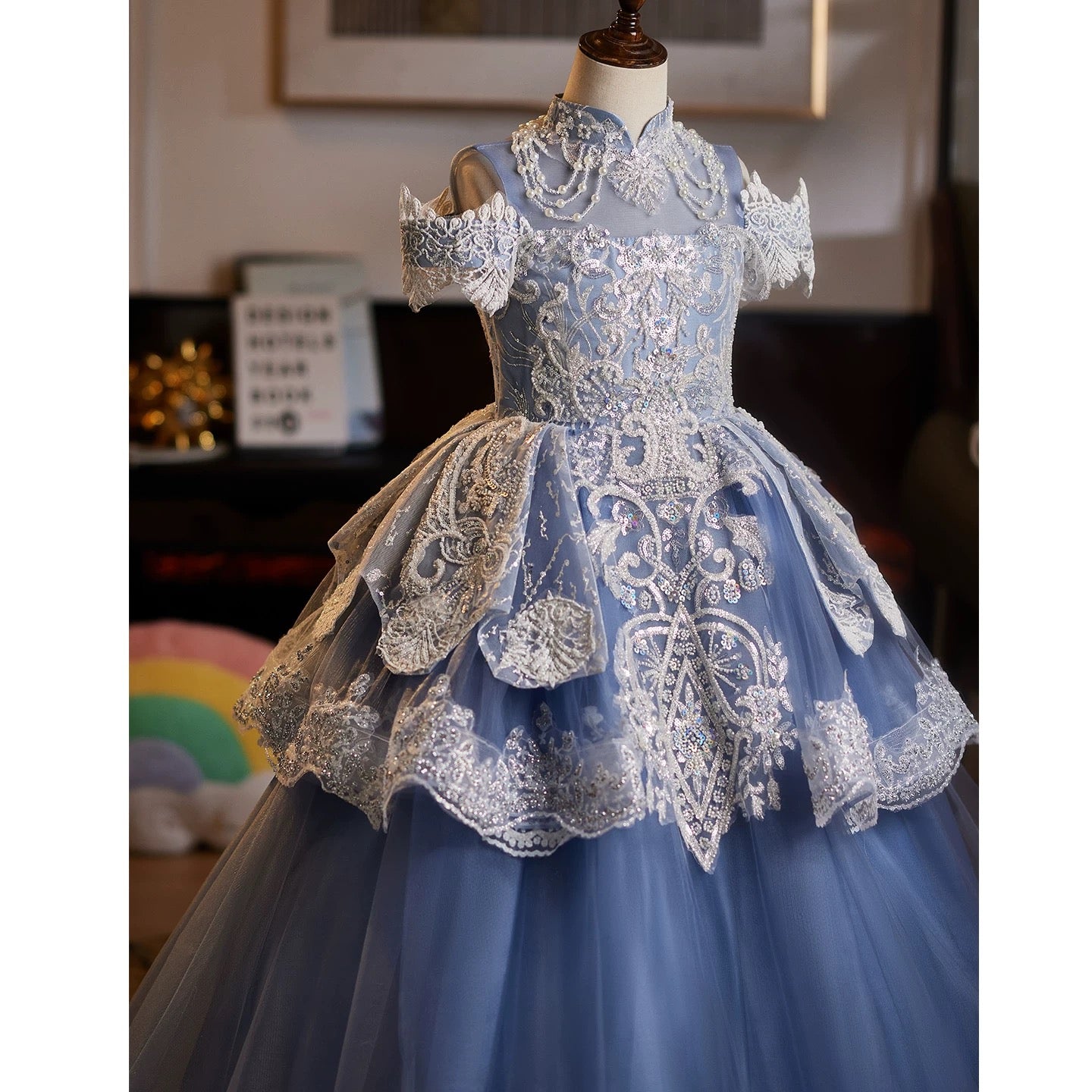 3-12 years old sparkling princess fantasy girl dress sparkling star fantasy glitter ball girl evening dress, girl dress