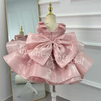 Big Bow Sleeveless Feather Flower Princess Dress | KLFFIGID